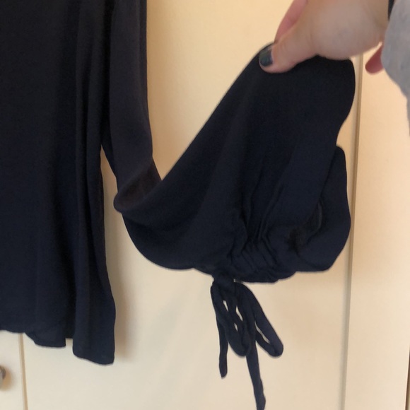 Frame Denim Boho Bow and Tie Up Bell Sleeve Top - Picture 7 of 8